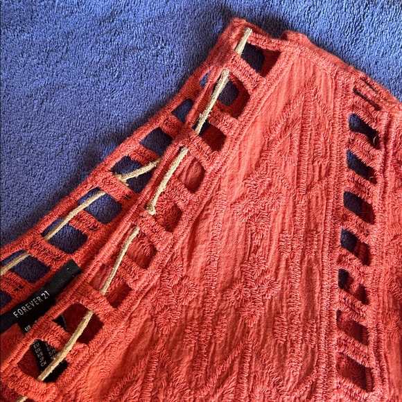 Forever 21 Burnt Orange V Neck Knit Top Sz. Small - Picture 10 of 11